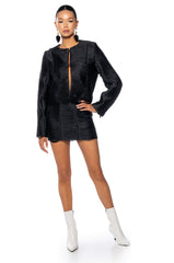 STRING ALONG FRINGE DETAIL MINI SKIRT