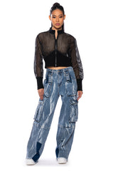 TOVE MESH FITTED BOMBER