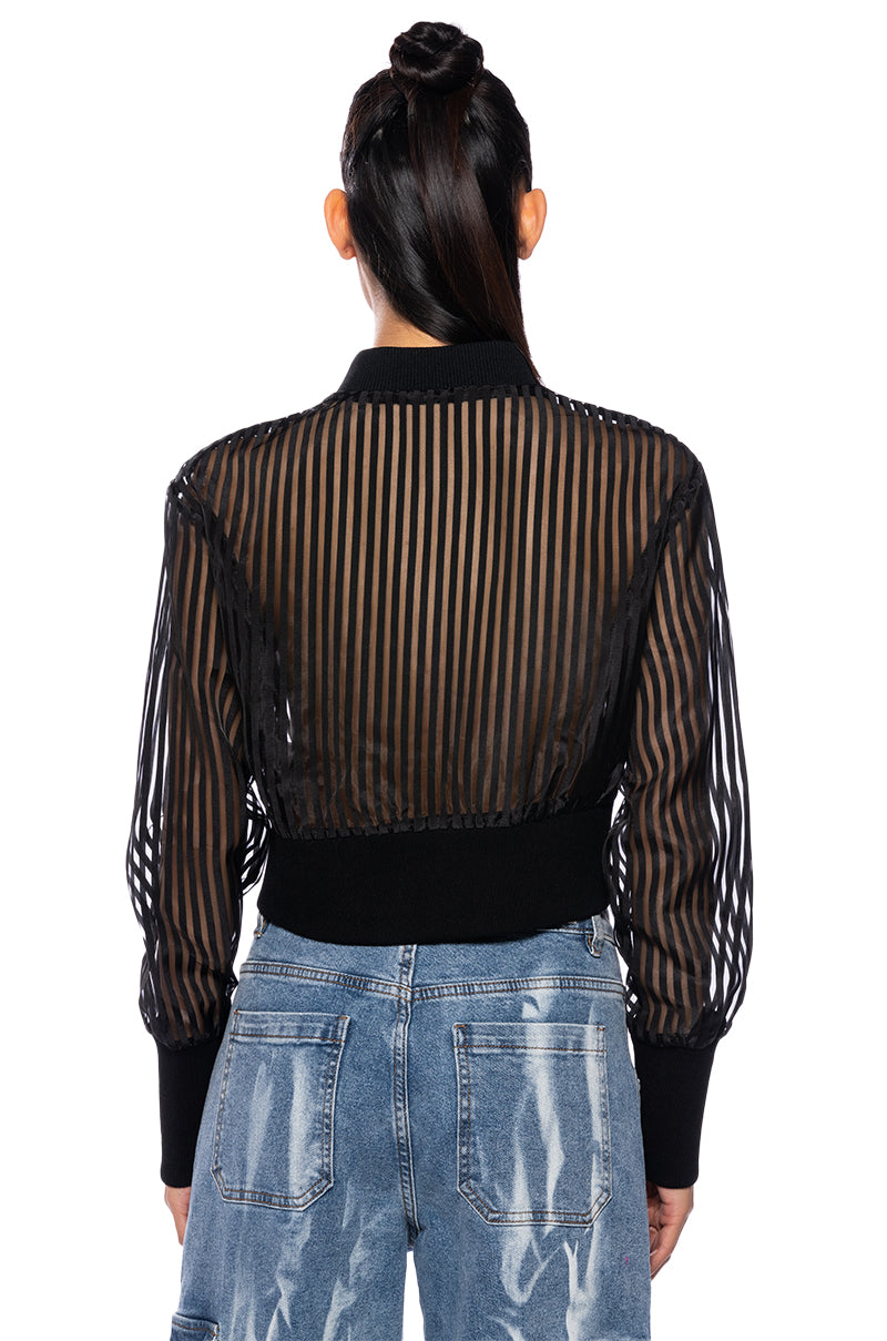TOVE MESH FITTED BOMBER