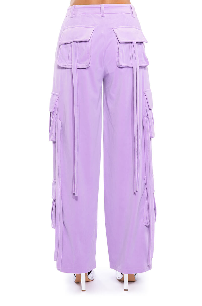 STYLIST WIDE LEG VELVET CARGO PANTS