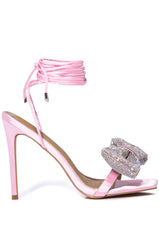 ZORO BOW STILETTO SANDAL IN PINK