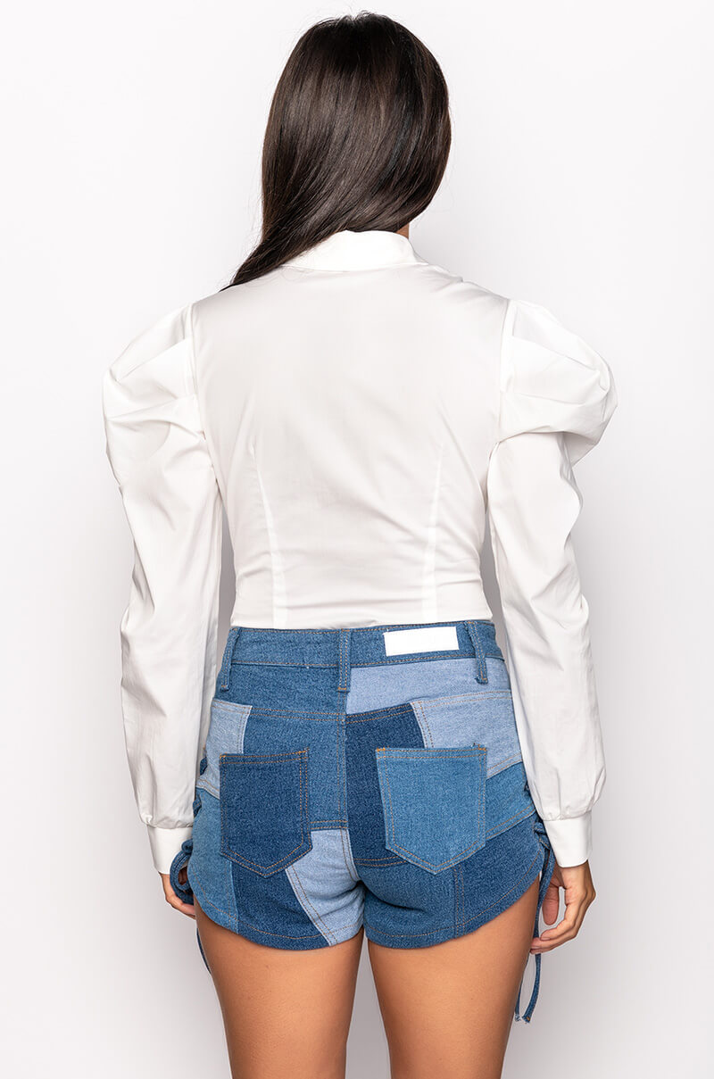 MARIE POPLIN BUTTON DOWN BODYSUIT