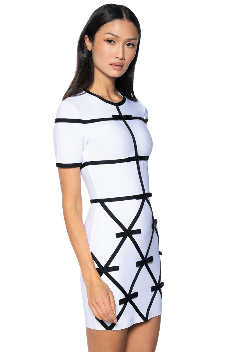 SUMMER IN THE HAMPTONS BOW MINI DRESS