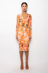 SUMMER OF LOVE MESH SWIRL PRINT MIDI DRESS