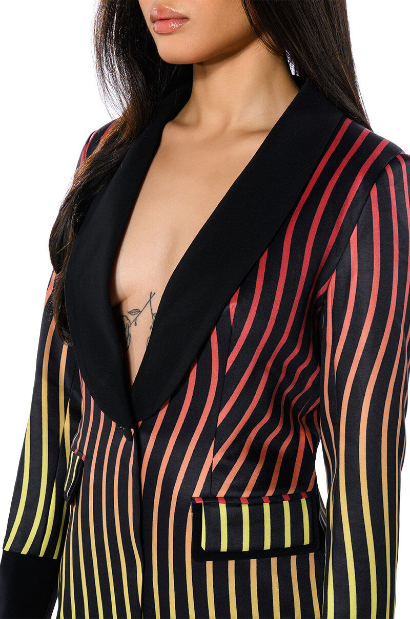 SUNSET ROAD STRIPE BLAZER