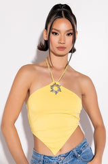 DIANA PENDANT DETAIL HALTERNECK TOP