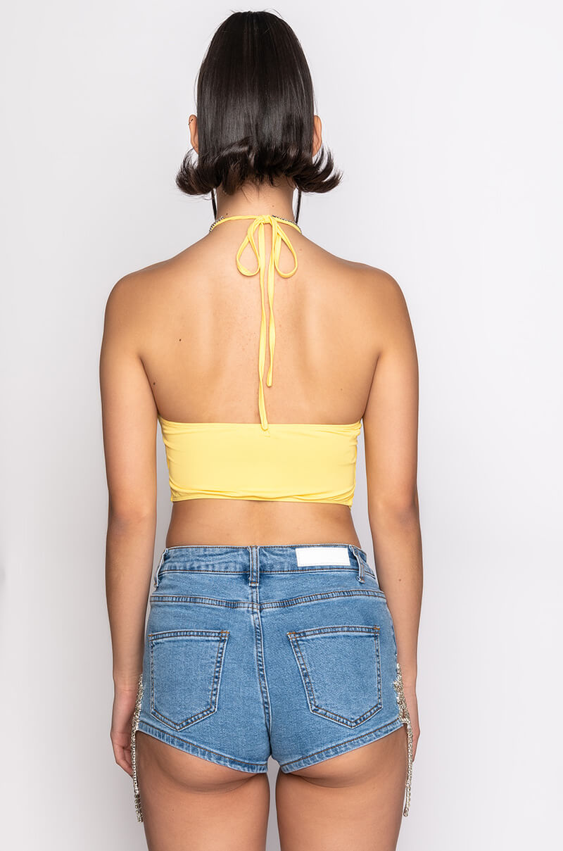 DIANA PENDANT DETAIL HALTERNECK TOP
