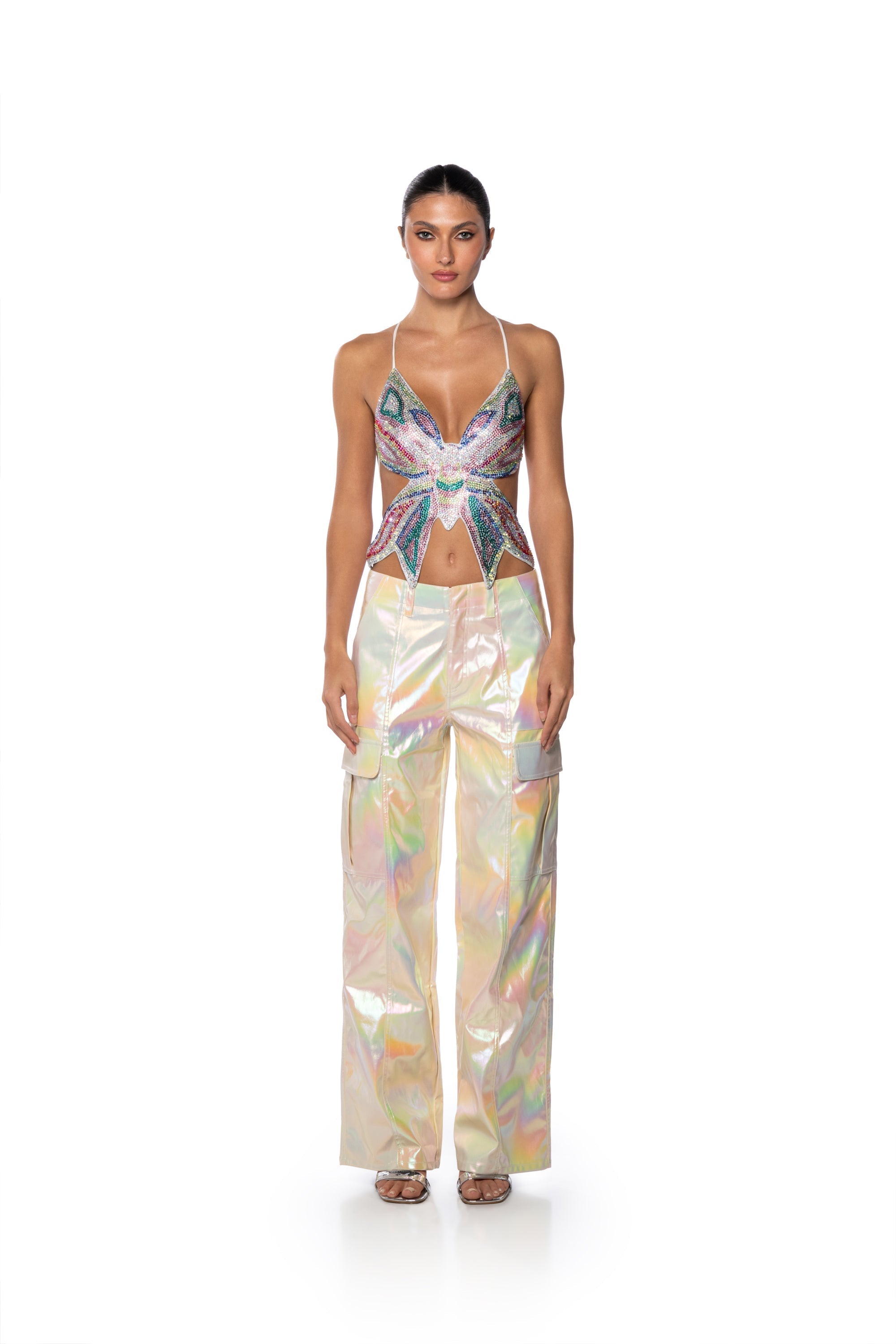 SUPER ASTRONOMICAL WIDE LEG IRIDESCENT CARGO PANT