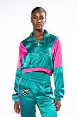 SATIN PULLOVER SWEATSHIRT