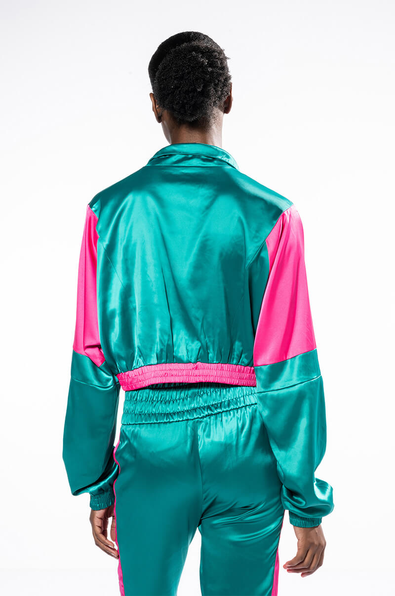 SATIN PULLOVER SWEATSHIRT