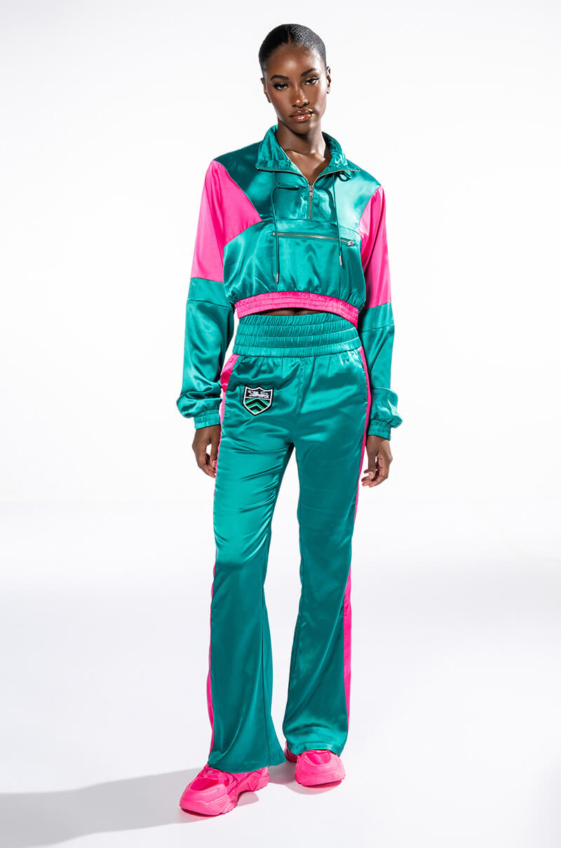 SATIN PULLOVER SWEATSHIRT