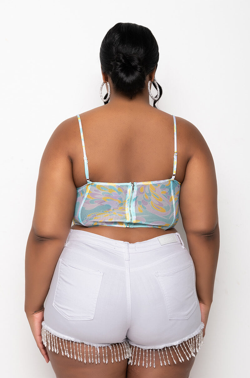 SWEET ESCAPE SATIN BUSTIER TANK