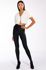 SWEET PARADISE SHORT SLEEVE TIE FRONT TOP