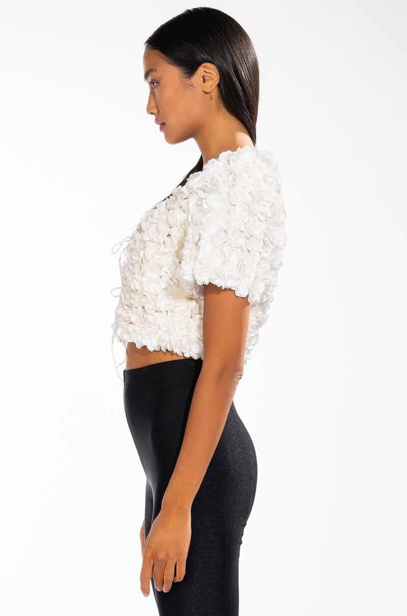SWEET PARADISE SHORT SLEEVE TIE FRONT TOP