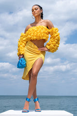SWEET TALKER OFF THE SHOULDER LONG SLEEVE RUFFLE BLOUSE