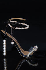 SWEETDREAM STILETTO EMBELLISHED SANDAL IN BLACK