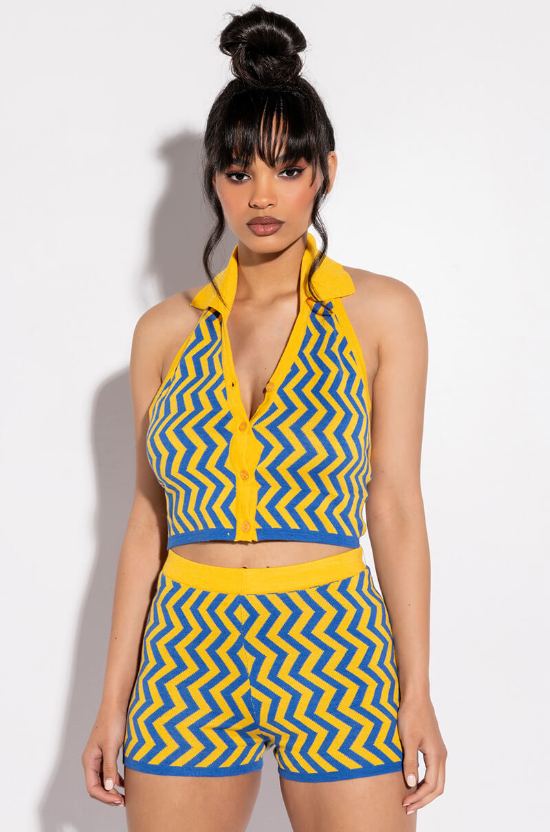 SYDNEY HALTER NECK KNIT CROP TOP