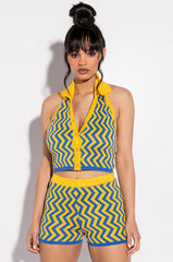 SYDNEY HALTER NECK KNIT CROP TOP