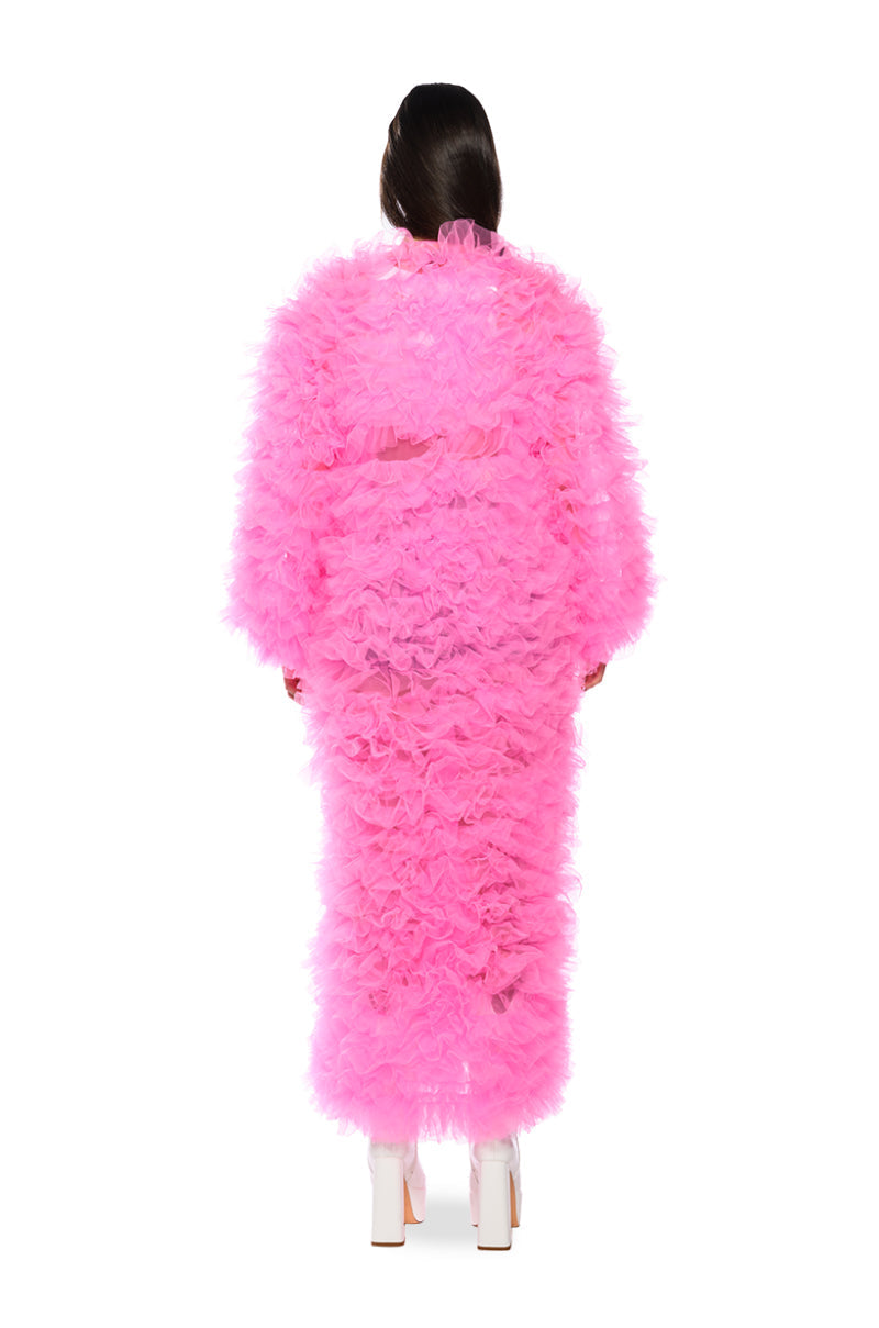 TAKE A BOW AVANT GARDE RUFFLE TRENCH