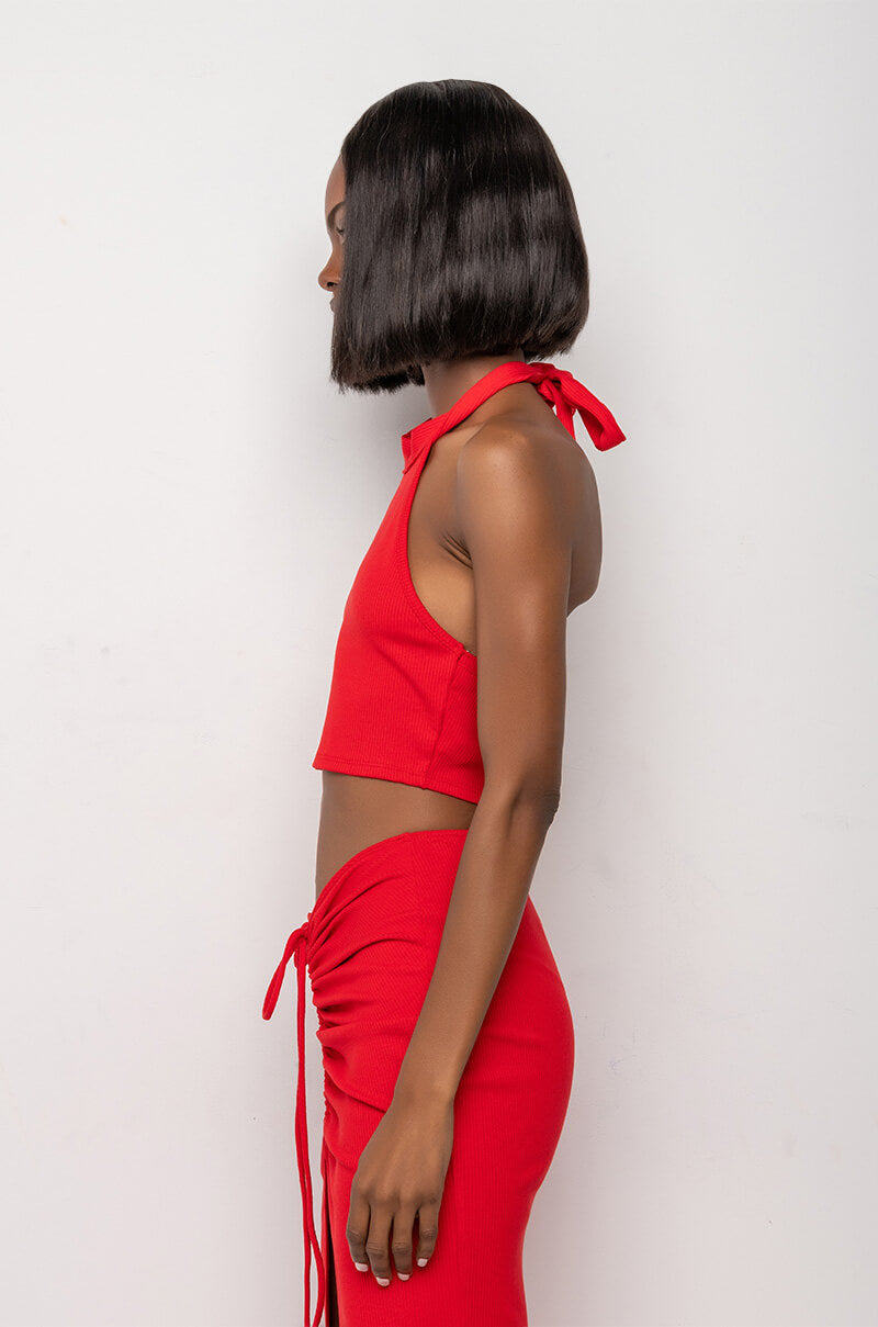 TAKE IT TO THE LIMIT RIBBED TIE TOP