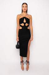 TALK TO ME NICE CUT OUT MIDI DRESS