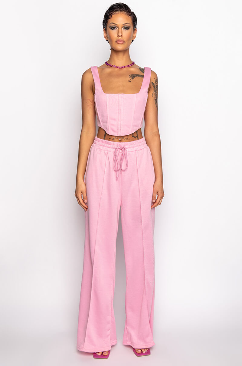 TALK TO ME NICE WIDE LEG JOGGERS