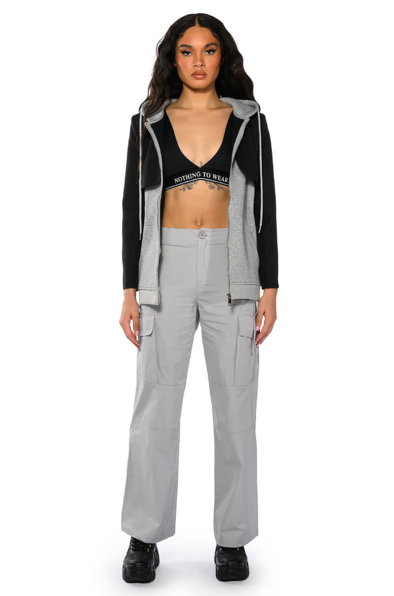 TAMARA CROP BLAZER HOODIE MIX