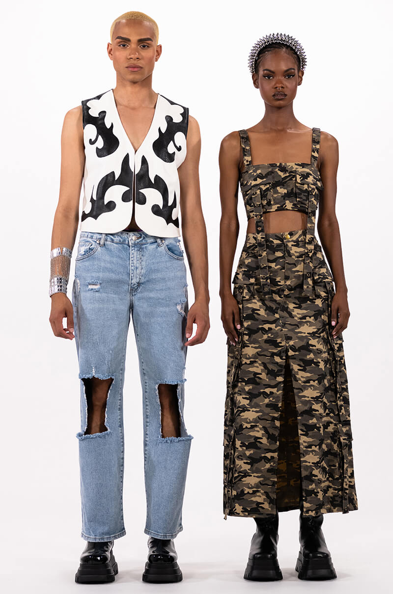 TAYLOR CAMO CARGO MAXI SKIRT