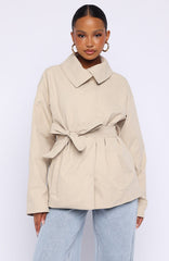 Could Touch Cropped Trench Jacket Sand