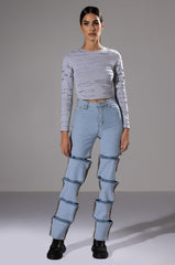 TEMPTATION HIGH RISE LAYERED WIDE LEG JEAN