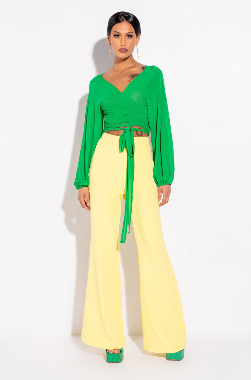 SERENA LONG SLEEVE TIE FRONT TOP
