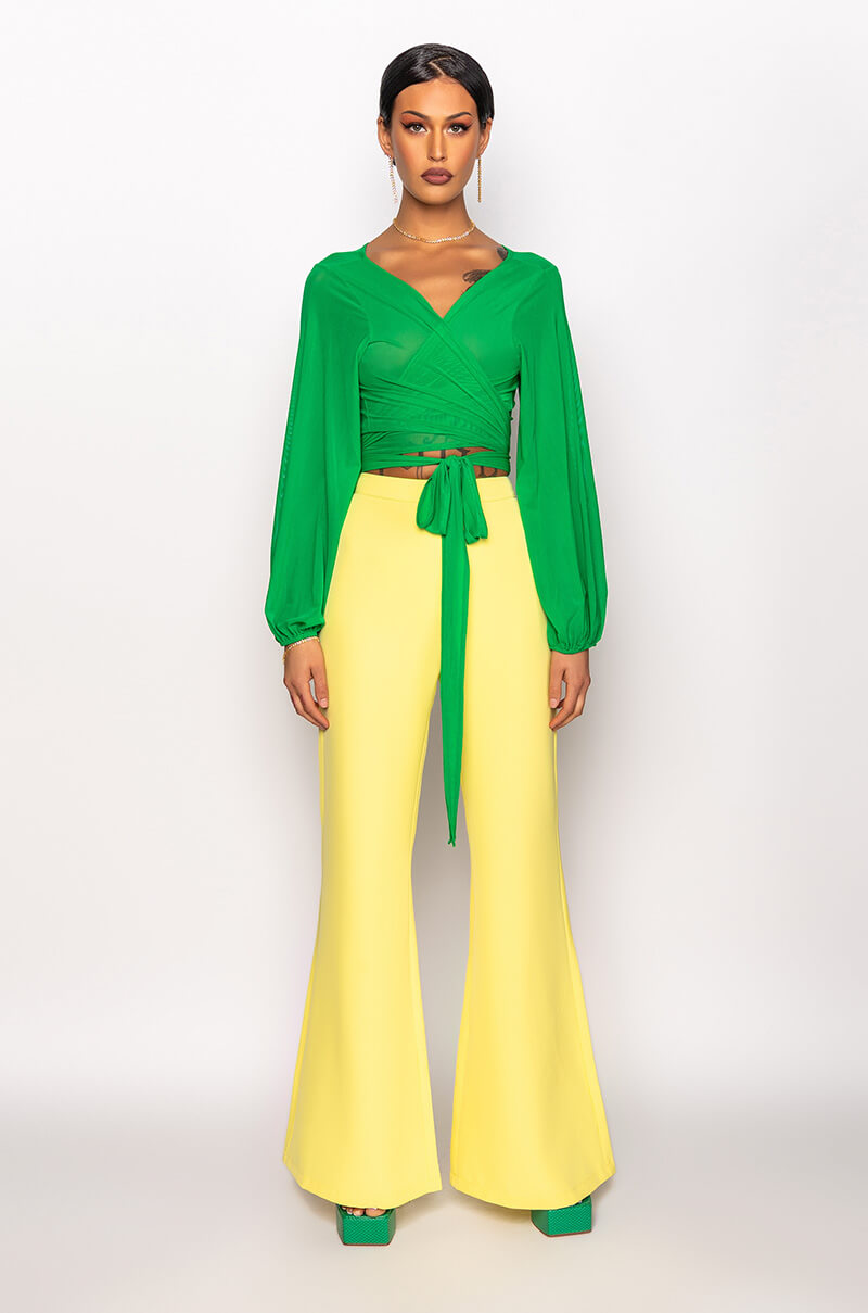 SERENA LONG SLEEVE TIE FRONT TOP