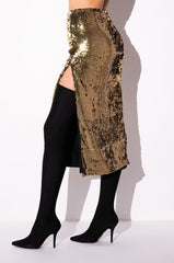 THANK THE ACADEMY HIGH SLIT MAXI SKIRT