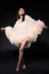 THAT VA VA VOOM LONG SLEEVE SHEER TRAPEZE DRESS
