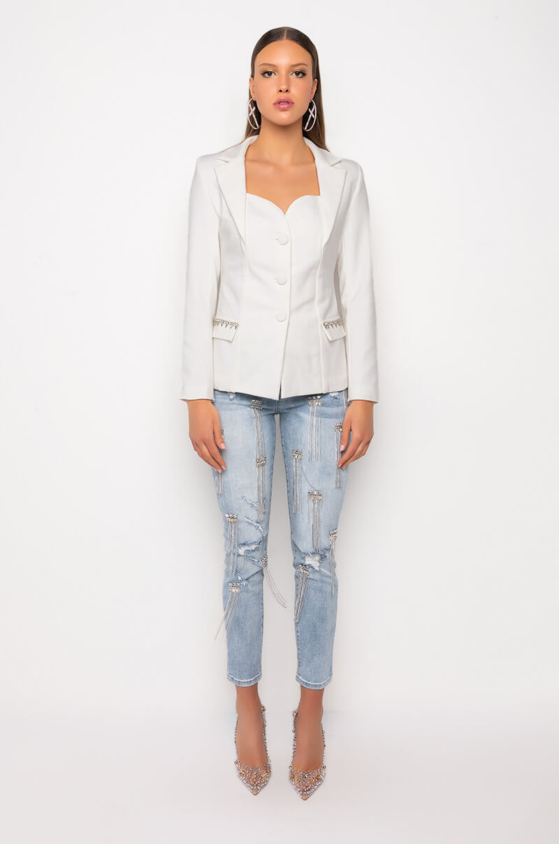 THAT'S AMORE SWEETHEART NECKLINE BLAZER