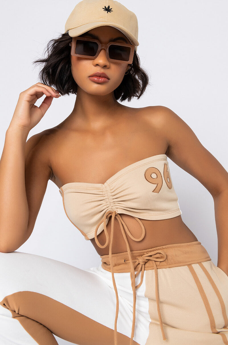 THE HEART BREAKER RUCHED BANDEAU TOP