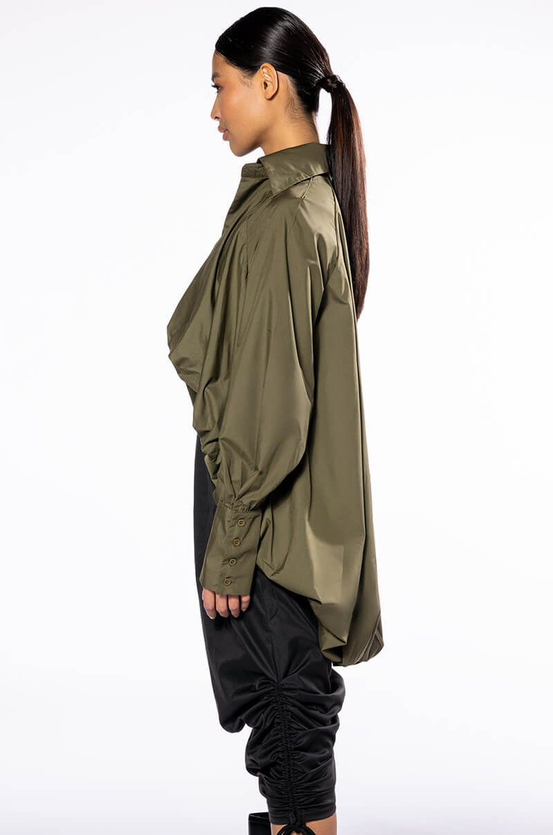 THE MUST HAVE BUBBLE POPLIN BLOUSE
