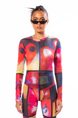 THINKING OF A PLACE LONG SLEEVE MESH BODYSUIT