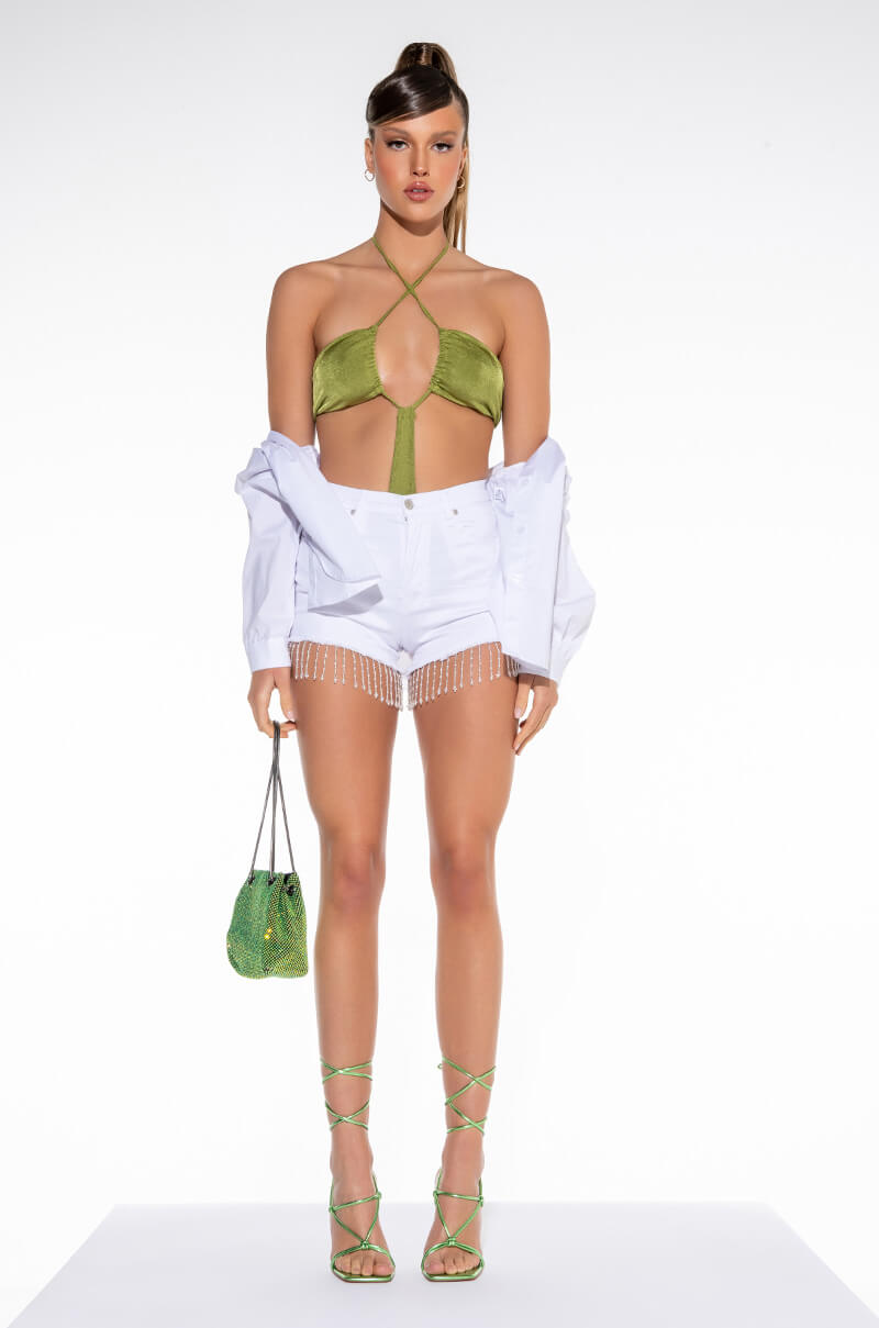 THROUGH MY EYES HIGH WAISTED DENIM SHORTS