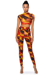 TIA RUCHED MESH LEGGINGS