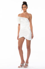 TIA TEXTURED ONE SHOULDER MINI DRESS