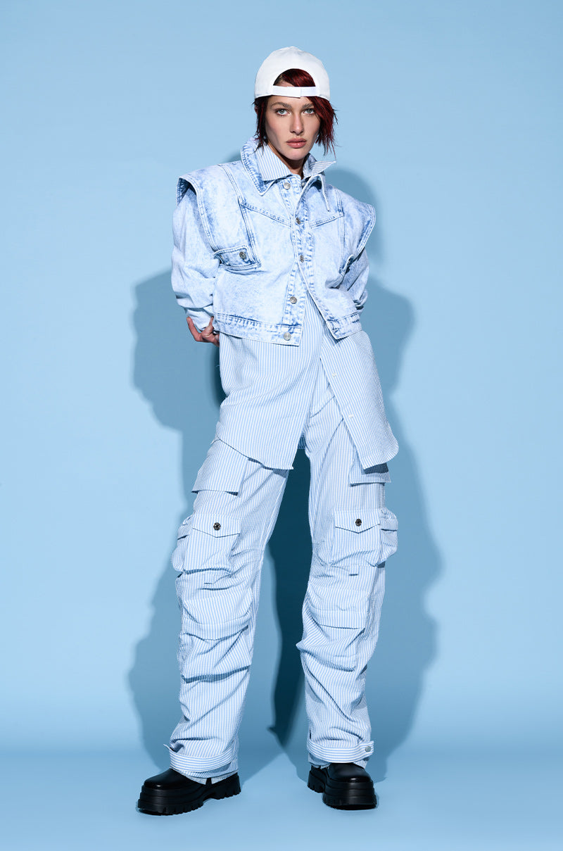 TIME AFTER TIME SHARP SHOULDER DENIM JACKET