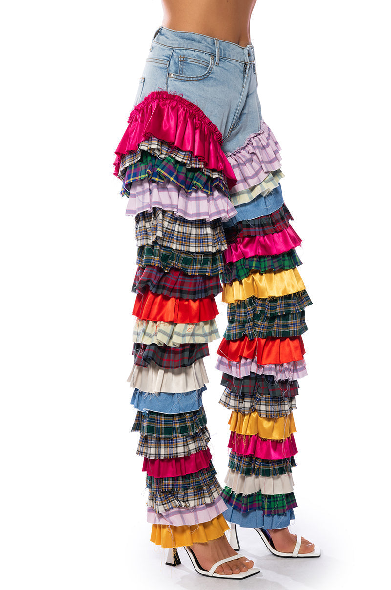 TIME TO DANCE RUFFLE FASHION JEANS