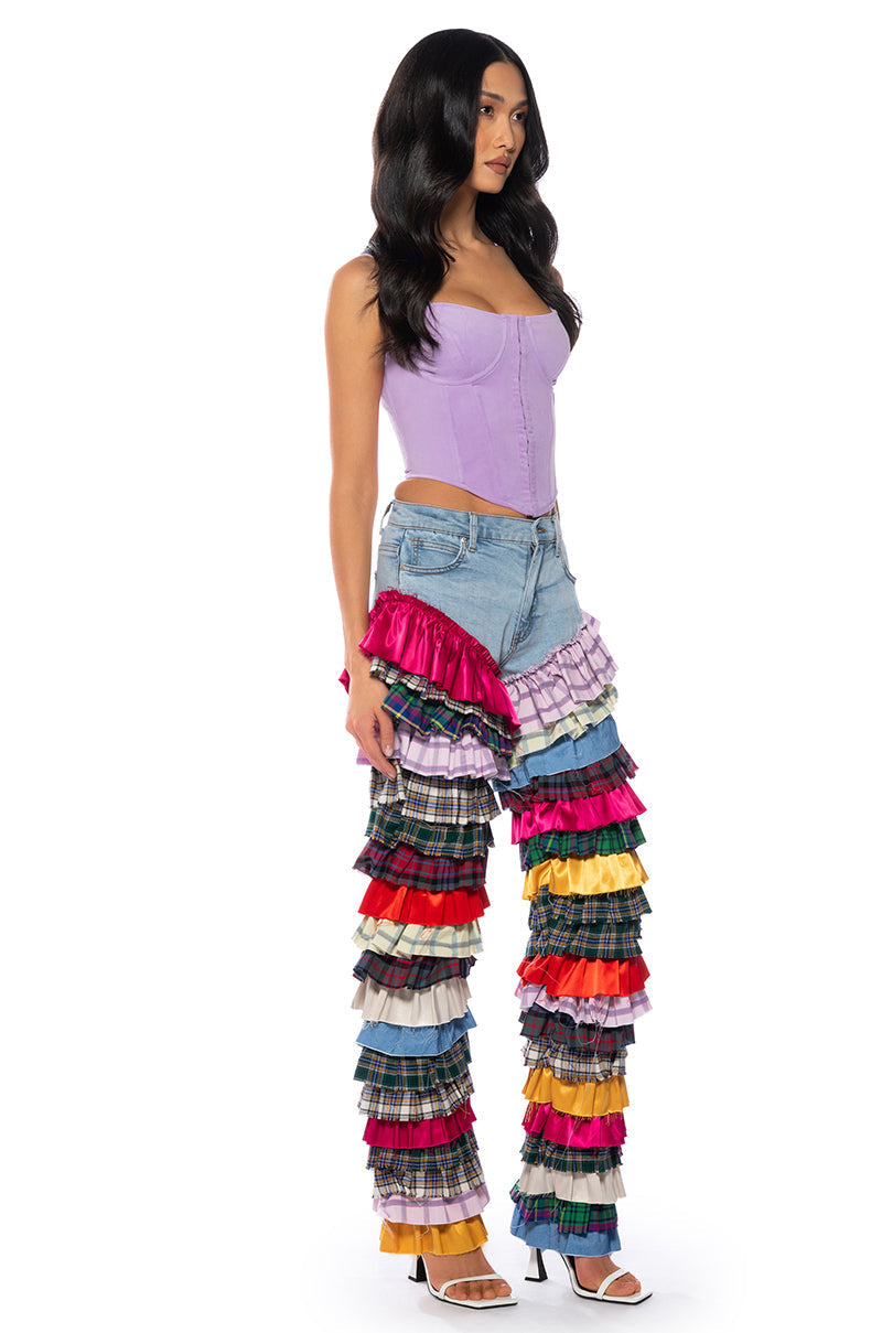 TIME TO DANCE RUFFLE FASHION JEANS