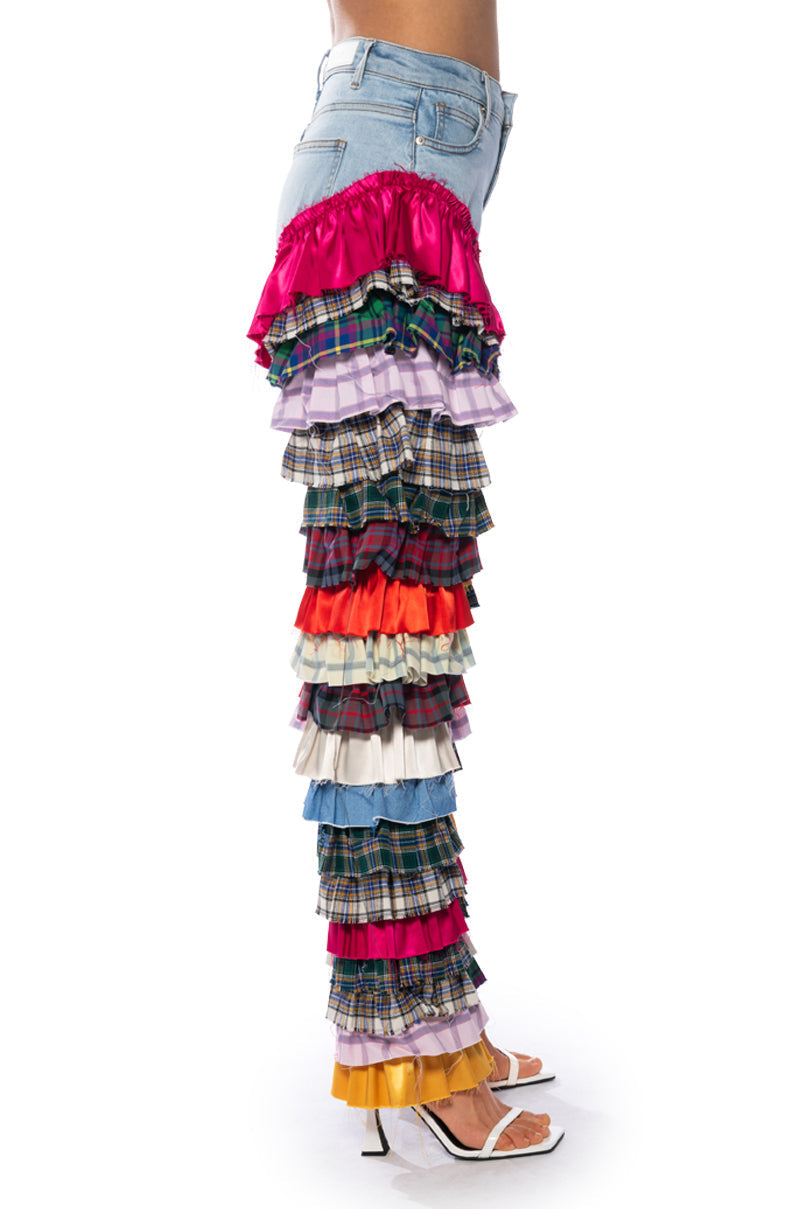 TIME TO DANCE RUFFLE FASHION JEANS