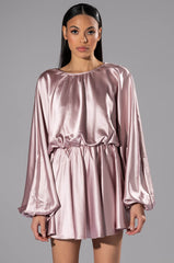TIME TO DINE LONG SLEEVE MINI DRESS