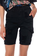 TIME TO ROCK CARGO HIGH WAISTED SHORTS
