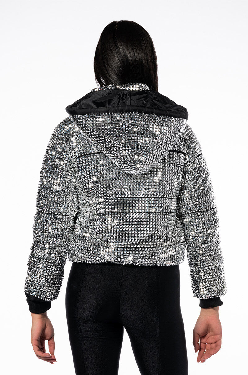 TO THE MAX STUDDED PUFFER JACKET