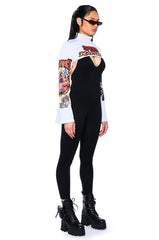 TO THE RACES ULTRA CROP TURTLENECK SWEATSHIRT