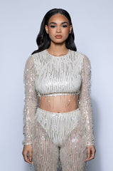 TONIGHT IS THE NIGHT SEQUIN LONG SLEEVE TOP